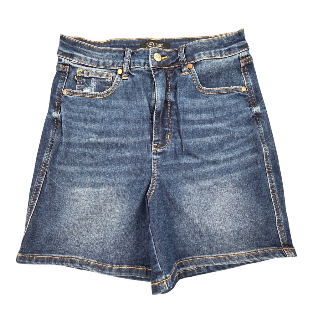 Judy Blue High Waisted Dark Wash Denim Shorts Sorbtek Stretch JB150286 Size L
